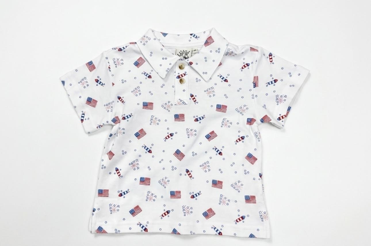 Acvisa - Boy S/S Polo Firework Print