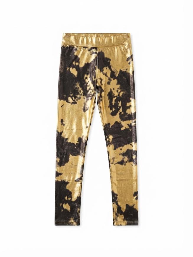 Paulette - Black & Gold Leggings