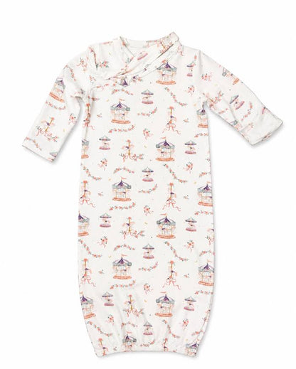 Angel Dear - Carousel with Bows - Kimono Gown & Knot Headband