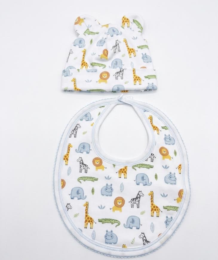 Kissy Kissy - Safari Wild Bib & Hat