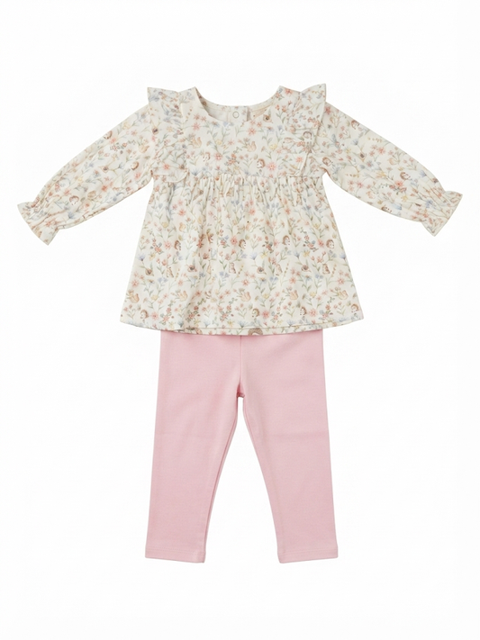 Baby Club Chic - Bloomie Friends Ruffled Blouse & Legging Set