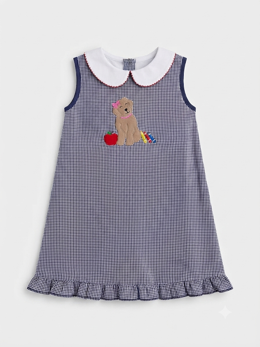 Luigi - Navy Gingham - Back to School Puppy Dress