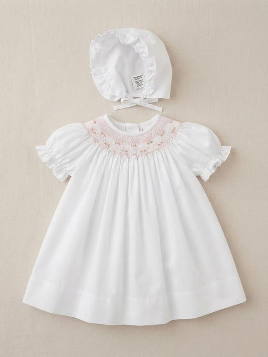 Baby Blessings - White Iris Dress With Bonnet