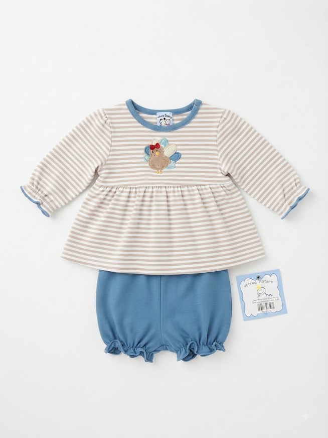 Three Sisters - Girl's Turkey L/S Bloomer Set
