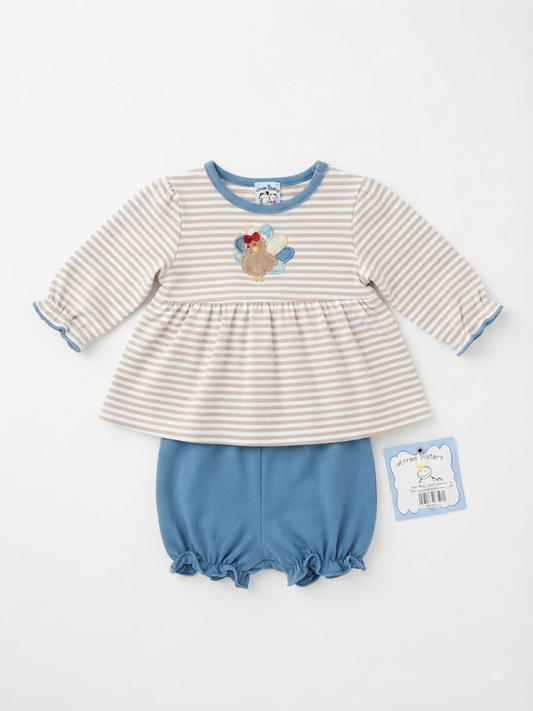 Three Sisters - Girl's Turkey L/S Bloomer Set