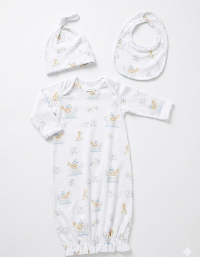 Baby Club Chic - Noah's Ark Hat, Gown, & Bib Set