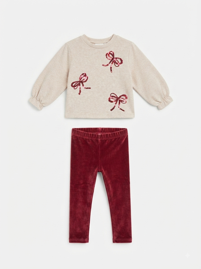 Mayoral - Girl's Raspberry "Bow" Legging Set
