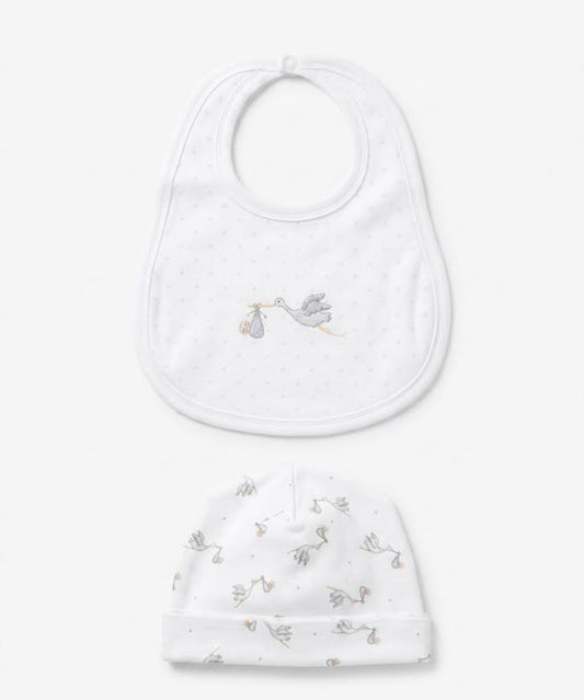 Magnolia Baby - Stork Bib & Hat Set