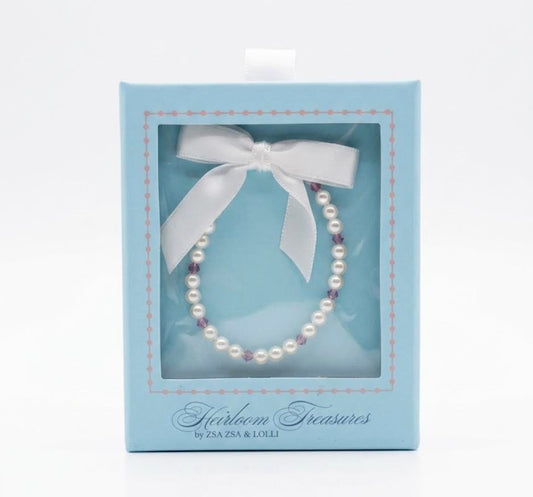 Zsa Zsa & Lolli - Pink And White Pearl Bracelet