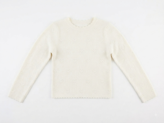 Design History Girls - Cream heart Sweater