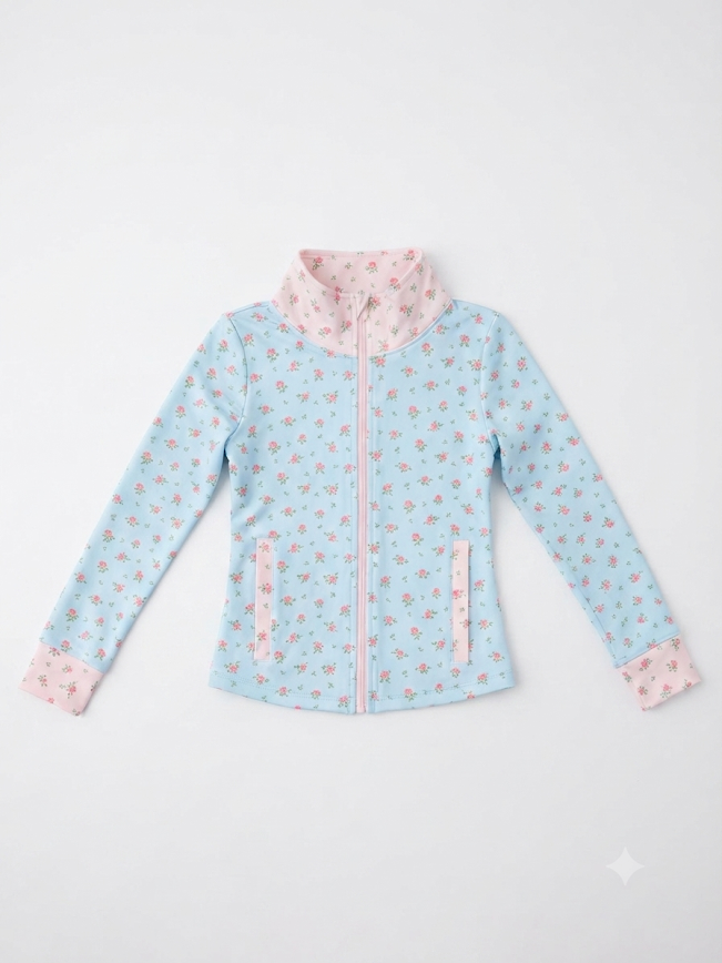Swoon Baby - Fancy Floral Athletic Zip Up Jacket