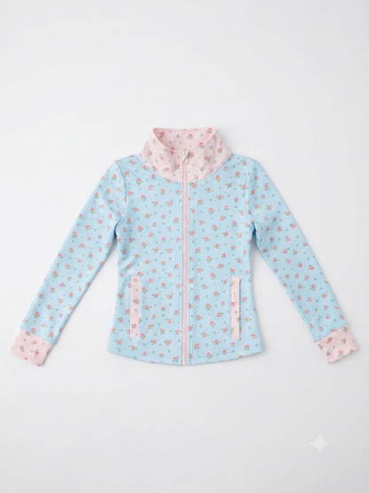 Swoon Baby - Fancy Floral Athletic Zip Up Jacket