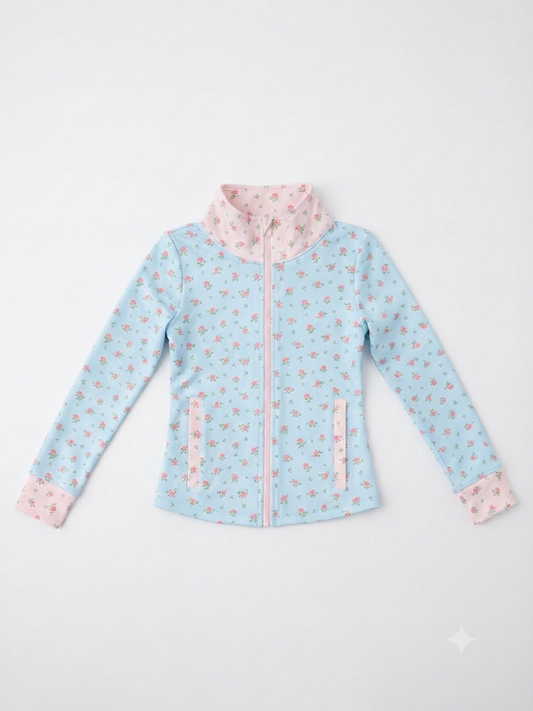 Swoon Baby - Fancy Floral Athletic Zip Up Jacket