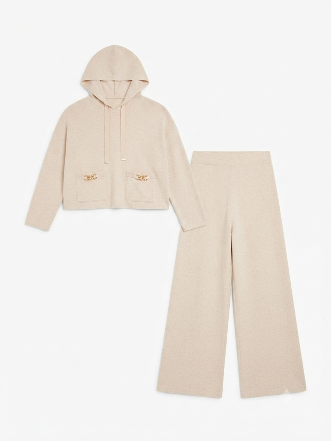 Mayoral - Girl's Beige Knit Pants Set