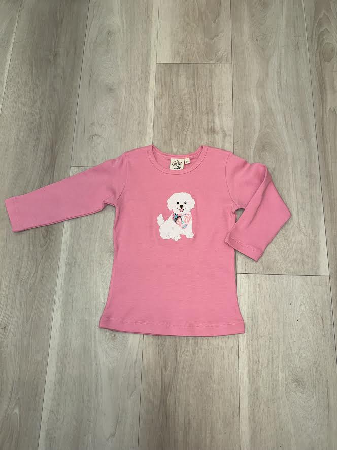 Acvisa - Girls l/s sweatshhirt dog with band pink