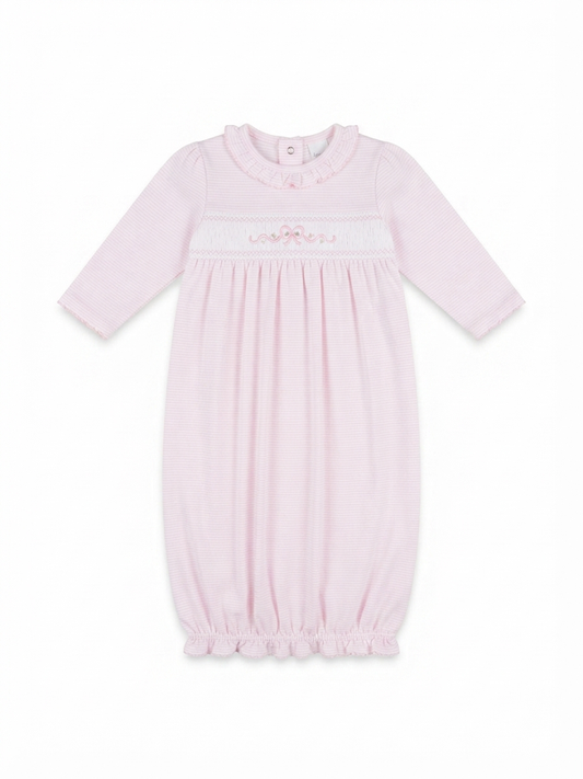 Kissy Kissy - Pink With Flower Smock Design Gown