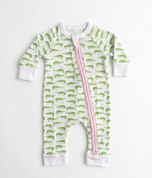 Magnolia Baby - Pink Bayou Baby Zip Playsuit