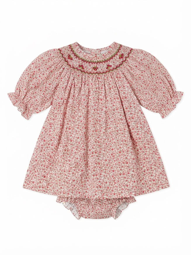 Luli & Me - Mulberry Floral Red Bishop