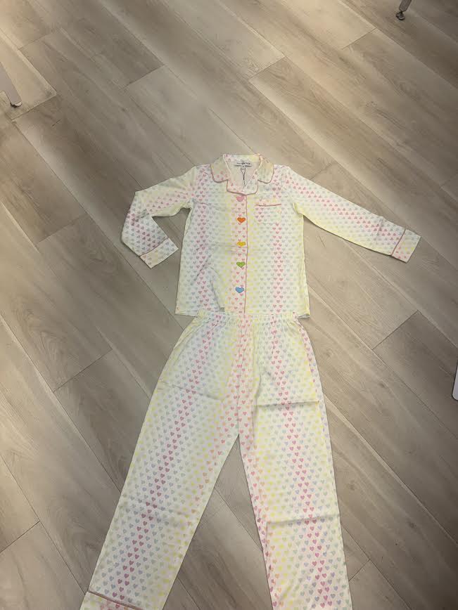 Rockwilde - Silk Rainbow Heart Pjs Set