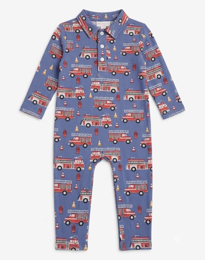 Sweet Bamboo - Fire Truck One Piece Sleeper