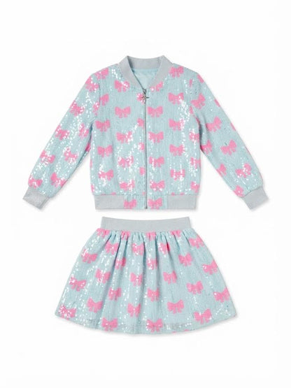 Lola And The Boys - Pretty in Bows Sequin Jacket And Skirt