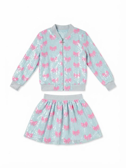 Lola And The Boys - Pretty in Bows Sequin Jacket And Skirt