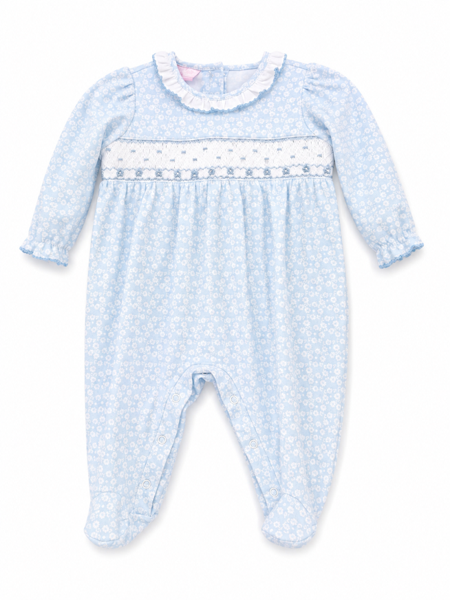 Petit Bebe - Blue Smocked Footie