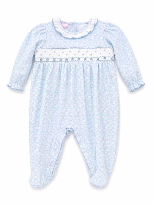 Petit Bebe - Blue Smocked Footie