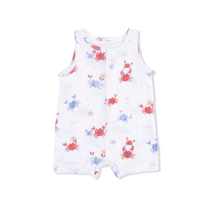 Angel Dear - Crayon Crabs - Sleeveless Shortie Romper