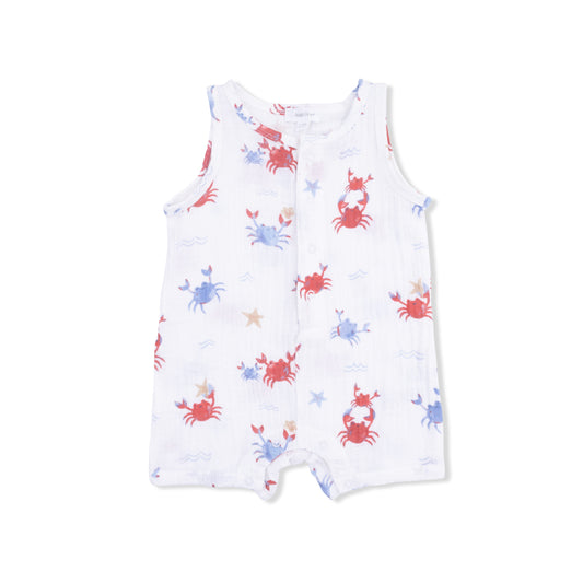 Angel Dear - Crayon Crabs - Sleeveless Shortie Romper