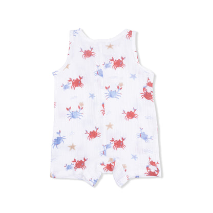Angel Dear - Crayon Crabs - Sleeveless Shortie Romper