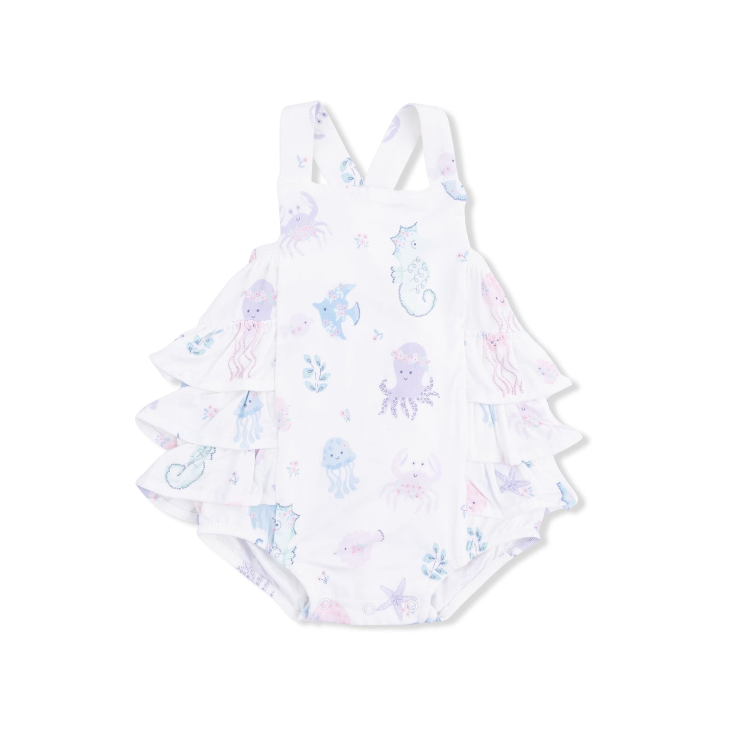 Angel Dear - Floral Sea Creatures - Ruffle Sunsuit