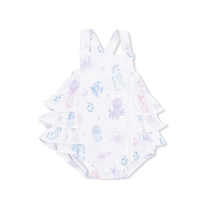 Angel Dear - Floral Sea Creatures - Ruffle Sunsuit