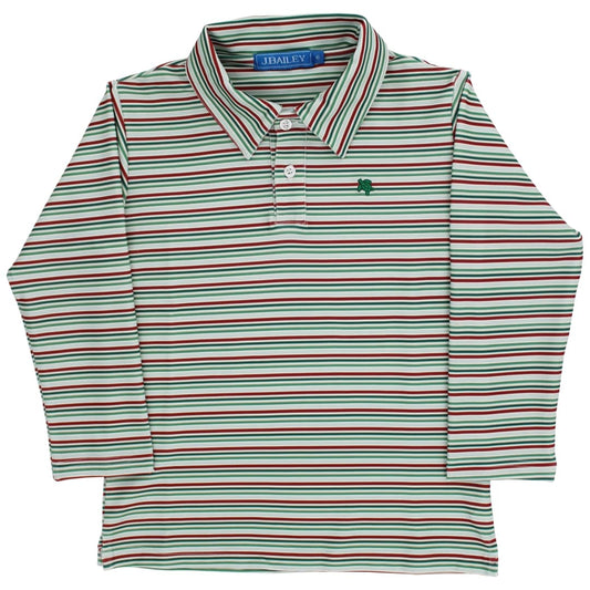 Bailey Boys - L/S Striped Holly Performance Polo