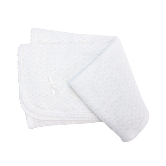 Paty - White Swaddle Knit Baby Blanket