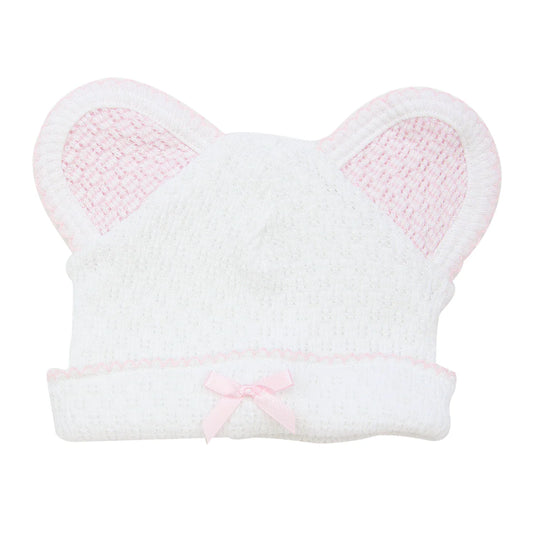 Paty - Pink Knit Bear Beanie