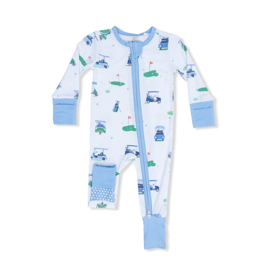 Angel Dear - Vintage Golf Carts Blue - Convertible Romper