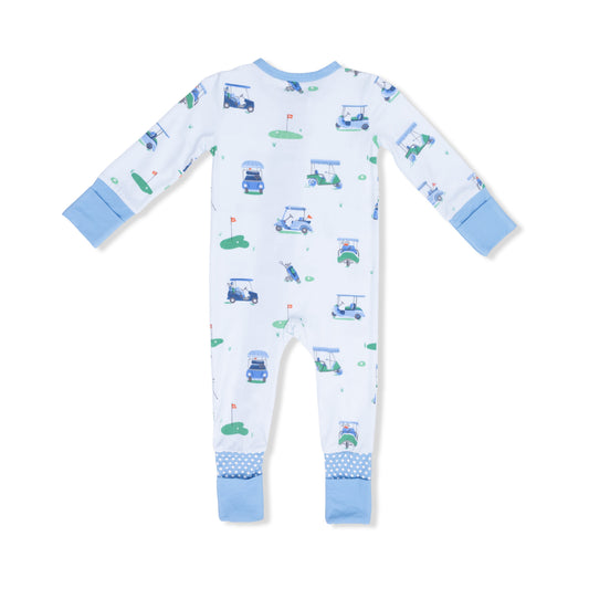 Angel Dear - Vintage Golf Carts Blue - Convertible Romper