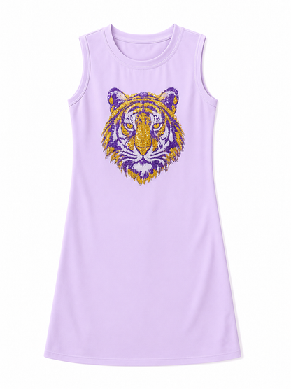 Blended Spirit - Tiger Sequin Purple Tank Dress