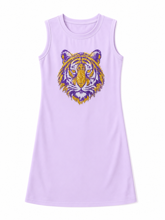 Blended Spirit - Tiger Sequin Purple Tank Dress