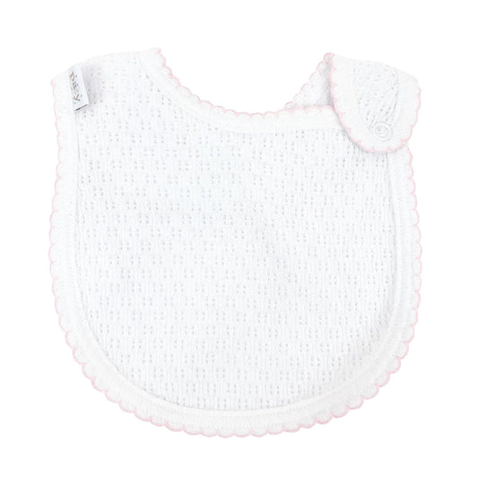 Paty - Pink Trim One Shoulder Snap Bib