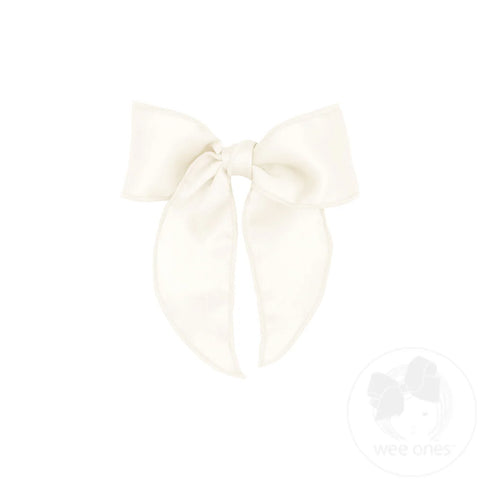 Wee Ones - Medium Off White Satin Bow