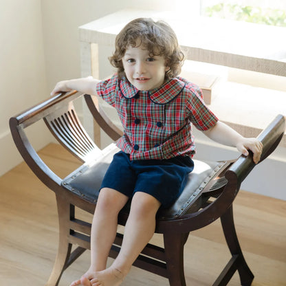 Bailey Boys - Tartan with Navy Cord - Dressy Short Set