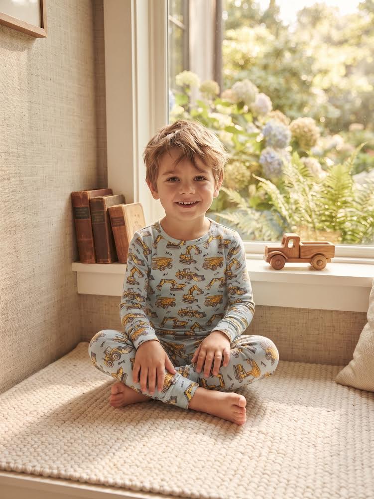 Sweet Bamboo - Heavy Equipment L/S Big Kid Pajama