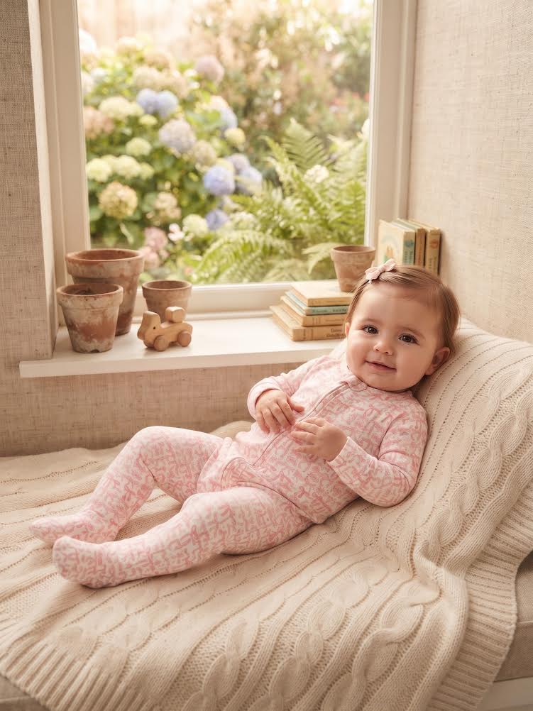 Sweet Bamboo - Tiny Bows Ruffle Footie
