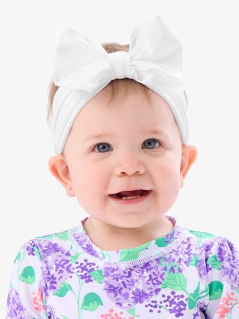 Rufflebutts - White Swim Bow Headband