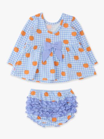 RuffleButts - Pumpkin Patch Gingham Set