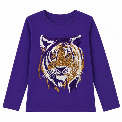 Belle Cher - Purple LSU Long Sleeve Tiger Shirt