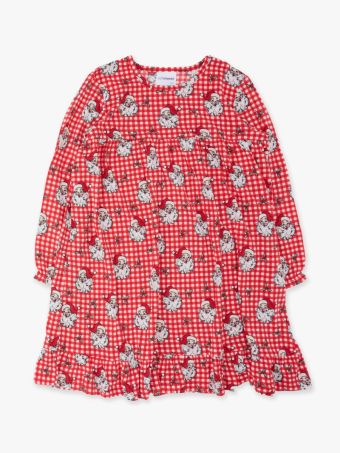 RuffleButts - Red Dear Santa Pajama Night Gown