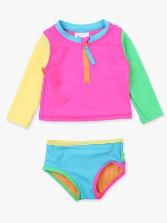 Rufflebutts - Neon L/S 2 pc Swim